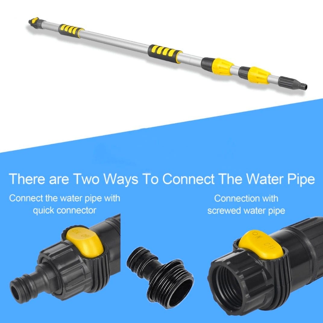 Solar Panel Cleaning Brush with 12 feet Extendable Aluminum Rod with Water System