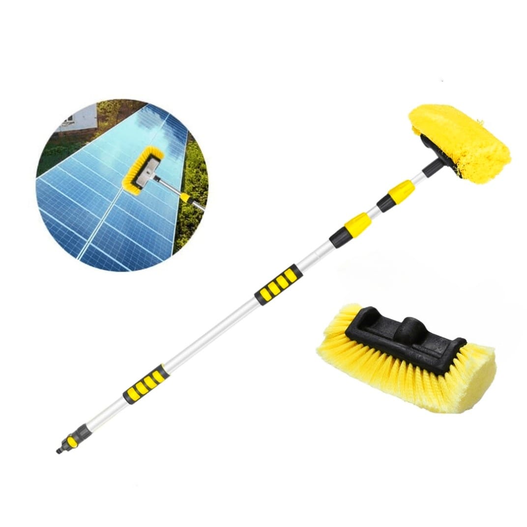 Solar Panel Cleaning Brush with 12 feet Extendable Aluminum Rod with Water System