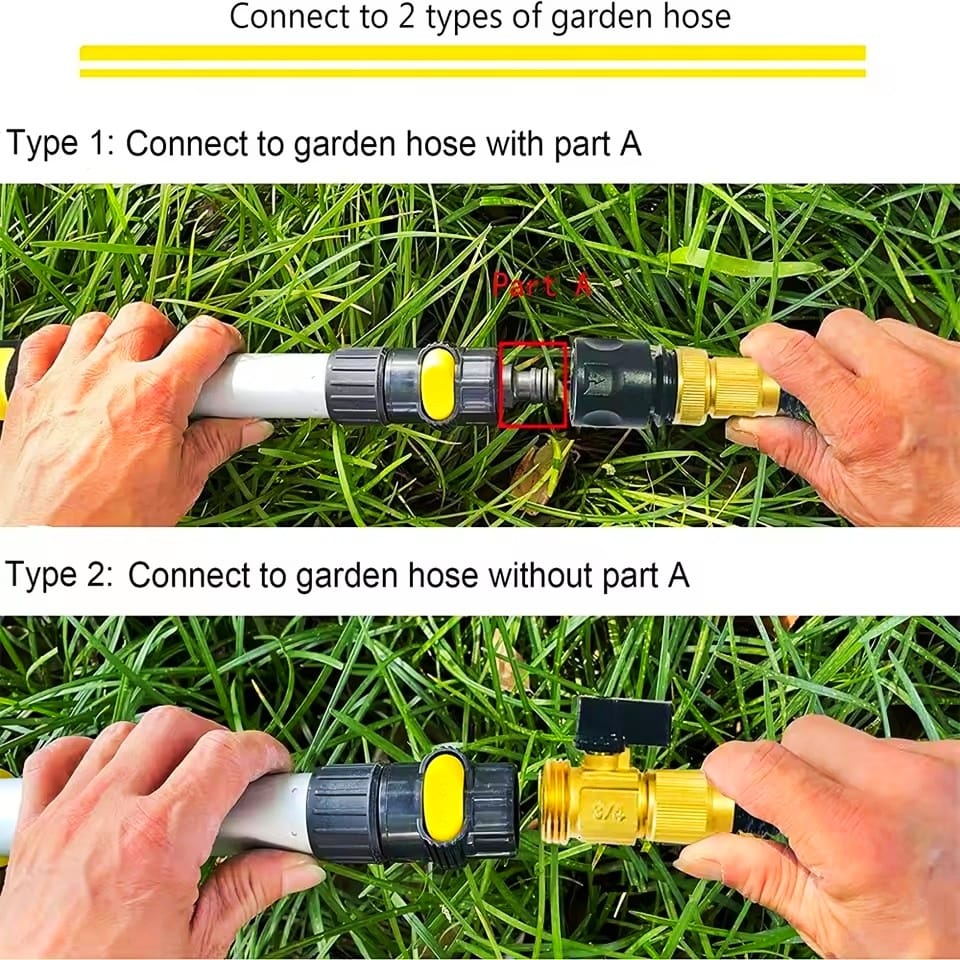 Solar Panel Cleaning Brush with 12 feet Extendable Aluminum Rod with Water System