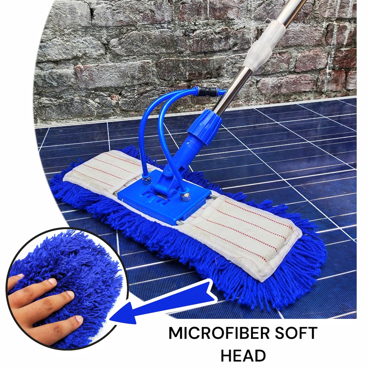 PREMIUM SCRATCH-FREE SOLAR PANEL CLEANING MOP – 20FT STAINLESS STEEL ROD WITH BUILT-IN WATER SYSTEM (AVAILABLE IN 6 SIZES)