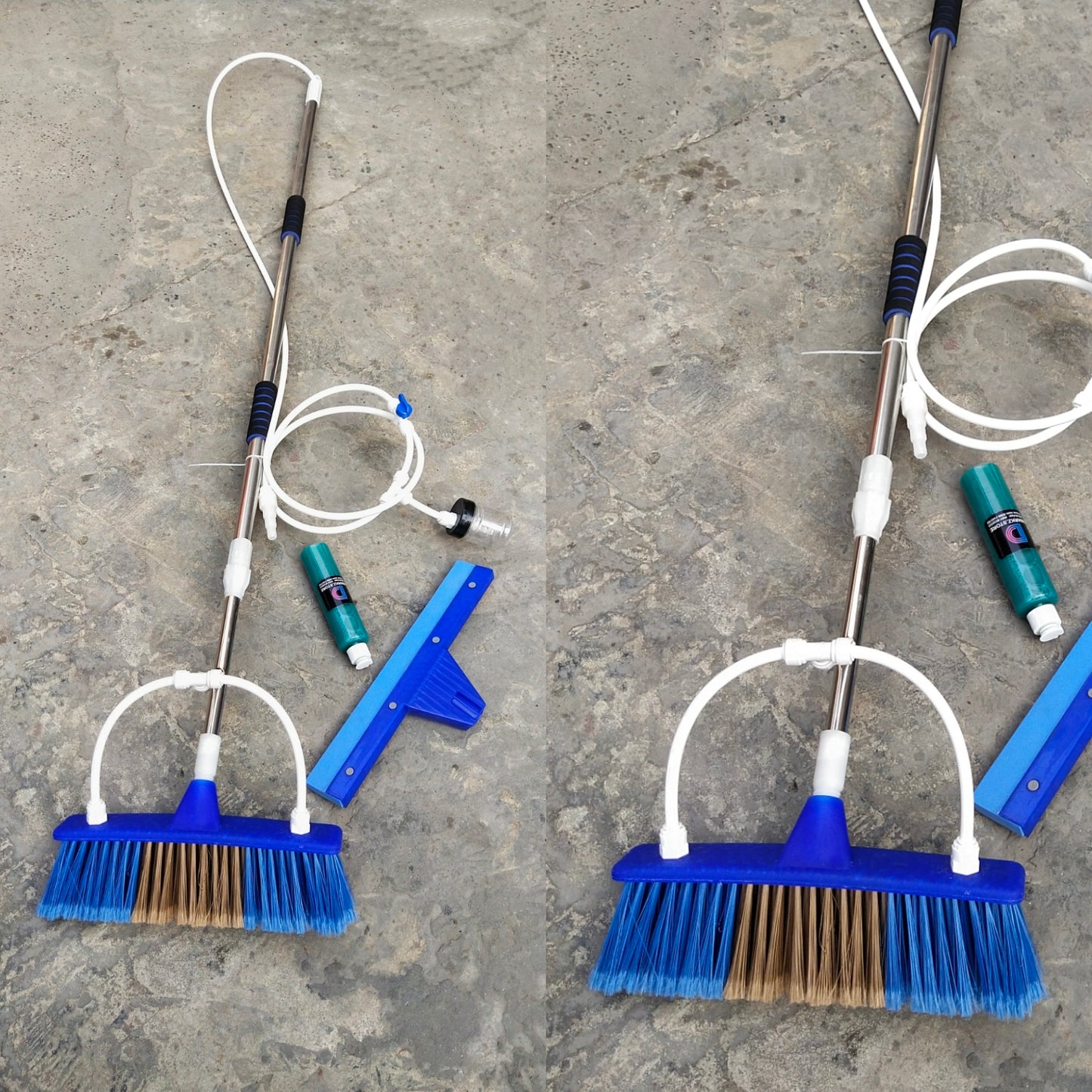Solar Panels Cleaning Kit with Stainless Steel Rod 8 feet to 20 feet Extendable Rod with Solar Wiper, Shampoo Dispenser, On/Off Switch & Free Gift 200ml Solar Shampoo