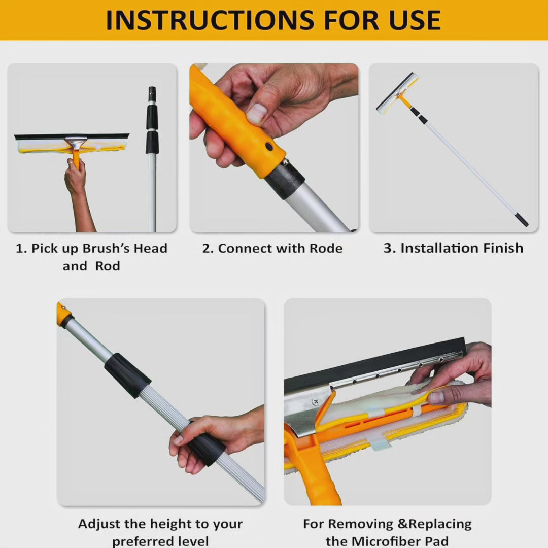 Solar Panels Cleaner with 7ft to 20ft Long Aluminum Extendable Rod with Wiper & Cleaning Duster