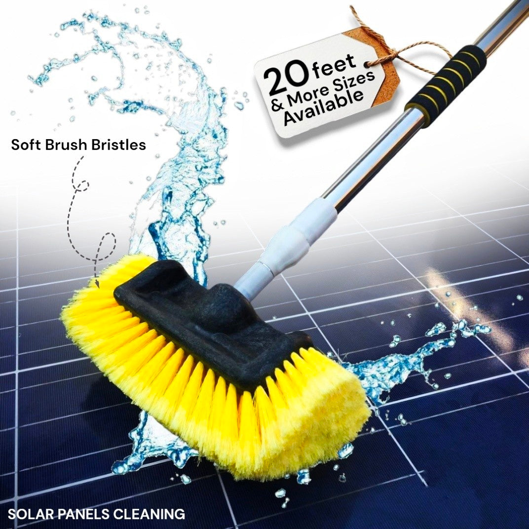 Solar Panels Cleaning Brush with Soft Brush With Stainless Steel Rod added Water system