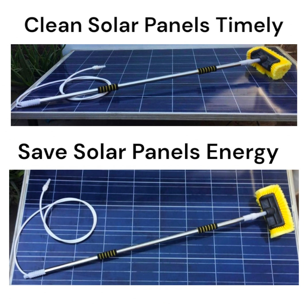 Solar Panels Cleaning Brush with Soft Brush With Stainless Steel Rod added Water system