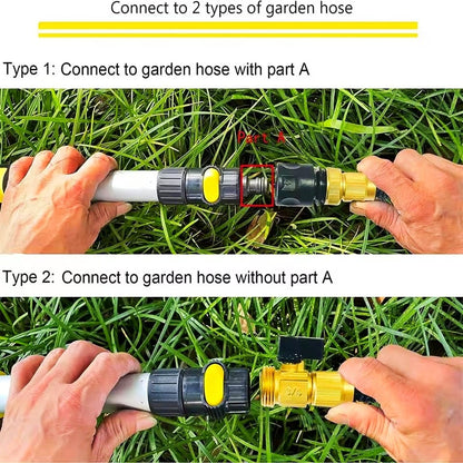 Solar Panel Cleaning Brush with 12 feet Extendable Aluminum Rod with Water System