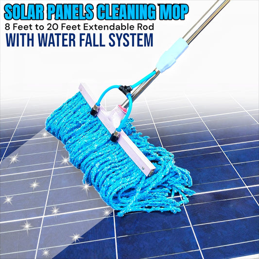 PREMIUM SCRATCH-FREE SOLAR PANEL CLEANING MOP – 20FT STAINLESS STEEL ROD WITH BUILT-IN WATER SYSTEM (AVAILABLE IN 6 SIZES)