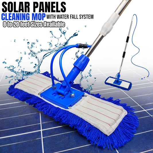 PREMIUM SCRATCH-FREE SOLAR PANEL CLEANING MOP – 20FT STAINLESS STEEL ROD WITH BUILT-IN WATER SYSTEM (AVAILABLE IN 6 SIZES)