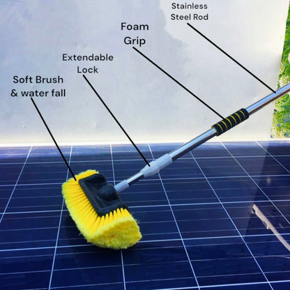 Solar Panels Cleaning Brush with Soft Brush With Stainless Steel Rod added Water system