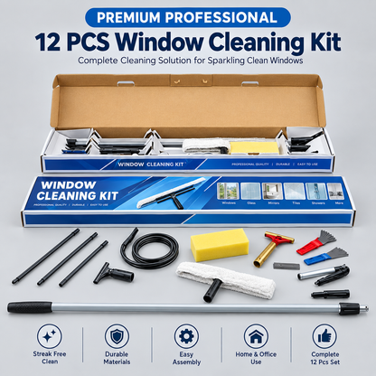 Window Cleaning Kit — windows, glass, mirrors aur tiles ki safai ke liye complete professional cleaning set.