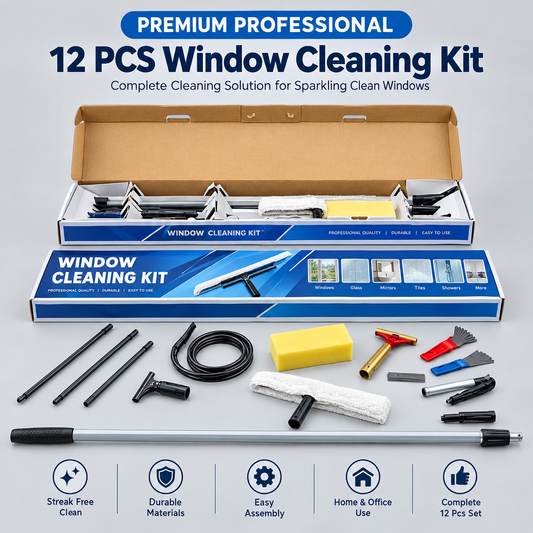 Window Cleaning Kit — windows, glass, mirrors aur tiles ki safai ke liye complete professional cleaning set.