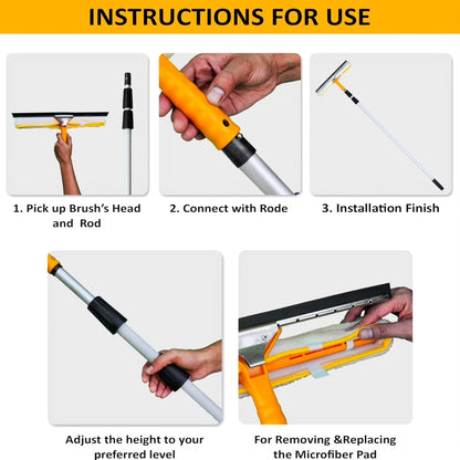 Solar Panels Cleaner with 7ft to 20ft Long Aluminum Extendable Rod with Wiper & Cleaning Duster