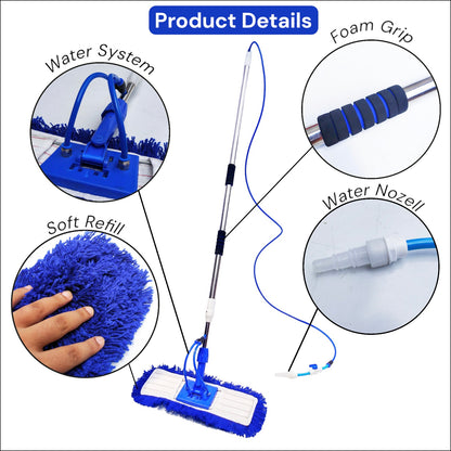 PREMIUM SCRATCH-FREE SOLAR PANEL CLEANING MOP – 20FT STAINLESS STEEL ROD WITH BUILT-IN WATER SYSTEM (AVAILABLE IN 6 SIZES)